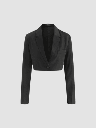 black cropped blazer