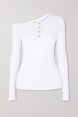 The Line By K - Harley Off-the-shoulder Ribbed Jersey Top - White