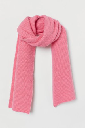 Large Wool-blend Scarf - Pink