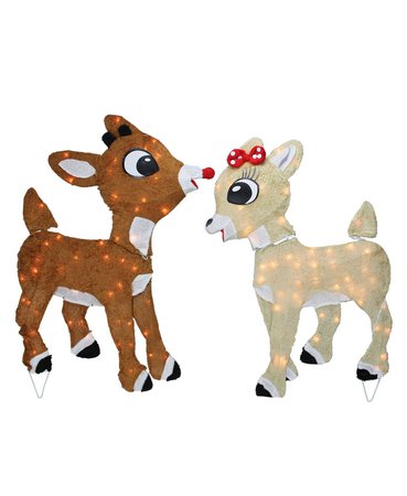 Northlight Pre-Lit Rudolph Reindeer and Clarice Christmas Outdoor Decor & Reviews - Holiday Shop - Home - Macy's