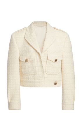 Cropped Wool-Blend Tweed Jacket By Givenchy | Moda Operandi