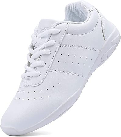 Amazon.com | BAXINIER Youth Girls White Cheerleading Dancing Shoes Athletic Training Tennis Walking Breathable Competition Cheer Sneakers - White 1 Little Kid | Cheerleading