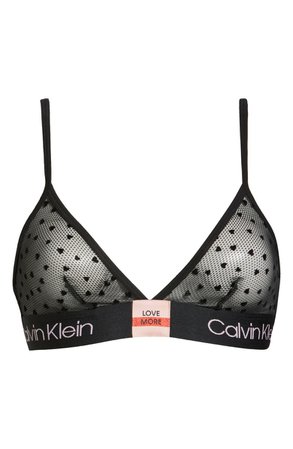 Calvin Klein Dot Mesh Triangle Bralette | black