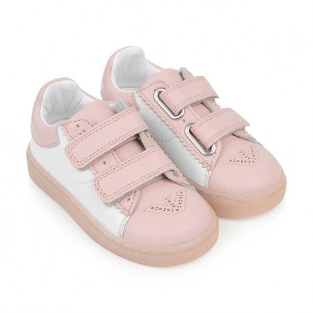 Armani Girls Pink & White Leather Trainers - Shoes