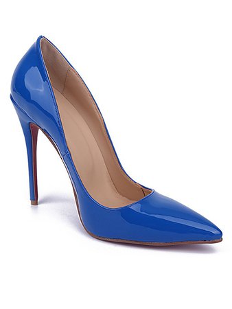 blue leather heels stiletto