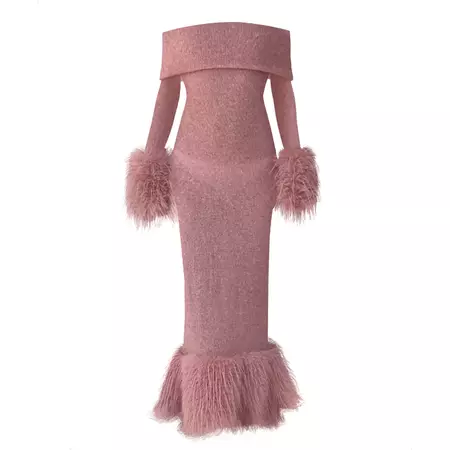 Pink Fur Dress – Lirika Matoshi