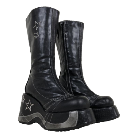 chunky platform boots leather black