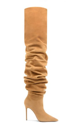 Jahleel Suede Thigh-High Boots By Amina Muaddi | Moda Operandi