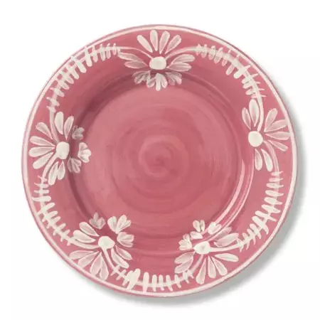 Carolina Irving & Daughters for AERIN Plate With White Floral Trim | AERIN