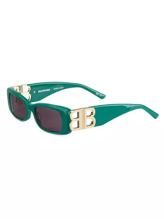Shop Balenciaga Dynasty 51MM Rectangular Sunglasses | Saks Fifth Avenue