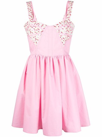 MSGM cherry-print Panelled Mini Dress - Farfetch
