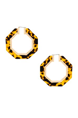 Octagon Resin Hoop Earrings