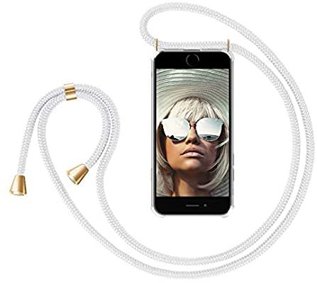 ZhinkArts Handykette kompatibel mit Apple iPhone 6 / 6S - Smartphone Necklace Hülle mit Band - Handyhülle Case mit Kette zum umhängen in Weiß: Amazon.de: Elektronik