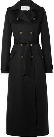 Casatt Double-breasted Cashmere Trench Coat - Black
