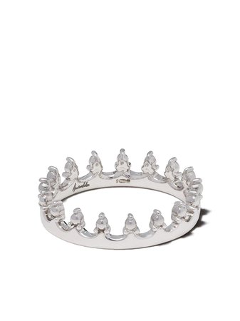 Annoushka 18kt White Gold Crown Ring - Farfetch