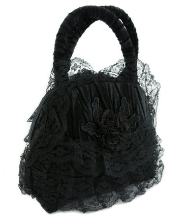 black lace goth purse