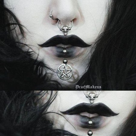 Pentagram Lip Piercing