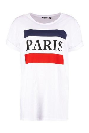 Tall Paris Slogan T-Shirt | Boohoo