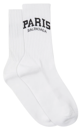 BALENCIAGA Paris jacquard-logo cotton-blend socks