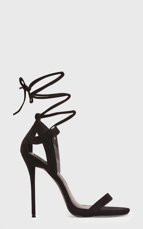 Serenna Black Lace Up Sandals | PrettyLittleThing