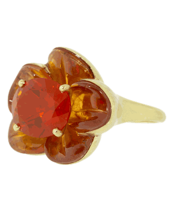 Mandarin Garnet and Fire Opal Flower Ring – Marissa Collections