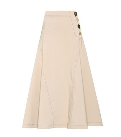 Cotton-blend A-line skirt