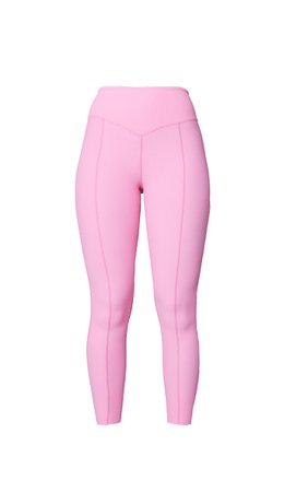 PLT Pink Ribbed Textured Seam Detail Gym Leggings