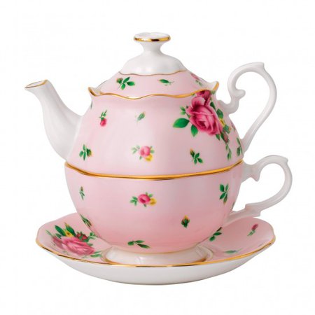 New Country Roses Pink Tea For One - Royal Albert | US