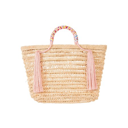 Pink Straw Bag
