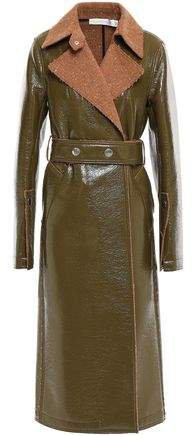 Belted Coated Wool-blend Trench Coat
