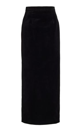NILI LOTAN Belle Cotton-Velvet Maxi Skirt By Nili Lotan | Moda Operandi