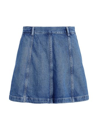 Shop Polo Ralph Lauren Denim Mini A-Line Skirt | Saks Fifth Avenue