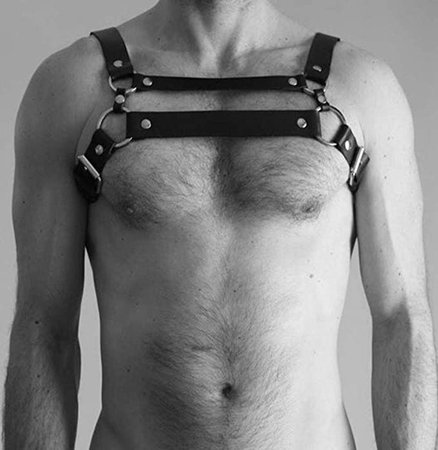 Amazon.com: Men's Leather Body Chest Harness Belt Adjustable Buckles Ring Straps Club wear Costume(N004): Clothing