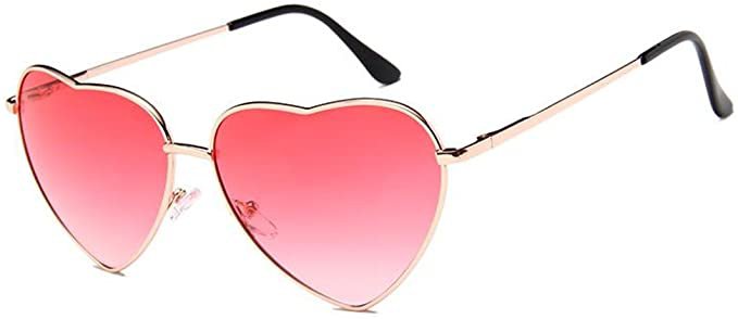 Amazon.com: Flowertree Women's S014 Heart Aviator 55mm Sunglasses, Rose, Medium: Clothing