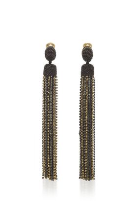 Crystal-Embellished Tassel Earrings by Oscar de la Renta | Moda Operandi