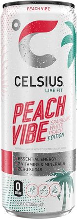 Amazon.com : CELSIUS Sparkling Peach Vibe, Functional Essential Energy Drink 12 Fl Oz (Pack of 12) : Grocery & Gourmet Food