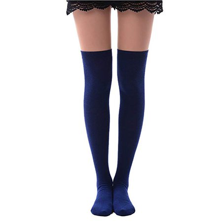 Amazon.com: Thigh High Socks for Women, MEIKAN Knee High Trouser Socks 1 Pair, Navy Bule: Clothing