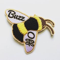 Keep things abuzz with this saucy soft Chenille Bee on your denim jacket, favorite tote, jean pockets, blazer, and back pack. Details: + 3 in by 4 in Buzz Off Bumble Bee Embroidered Patch + Chenille Detailing + Iron On Backing