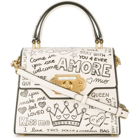 Dolce & Gabbana welcome printed leather bag