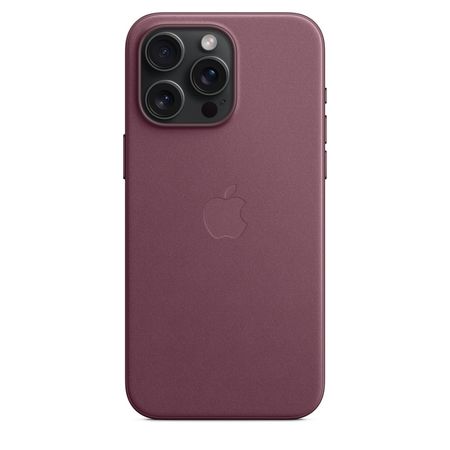 Capa de tecido FineWoven com MagSafe para iPhone 15 Pro Max – Vermelho-amora