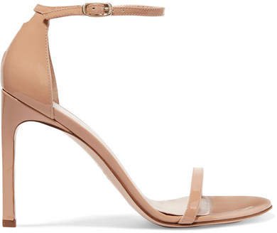 Nudistsong Patent-leather Sandals - Beige