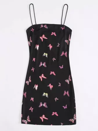 All Over Butterfly Print Cami Dress | SHEIN USA