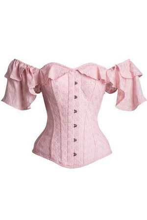 Pink cotton embroidery anglaise corset top