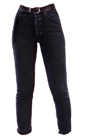 black straight leg jeans with belt