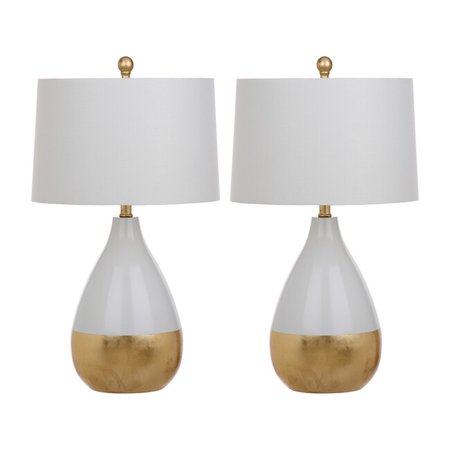 Set of 2 Kingship Table Lamps, White - Home Decor Lighting - Maisonette