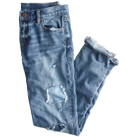 Folded Cuffed Medium Denim Jeans