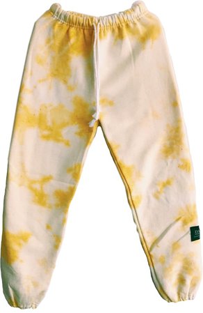 yellow tie dye sweatpants