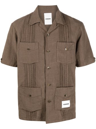 Neighborhood Habana linen shirt brown 201SPNHSHM03 - Farfetch