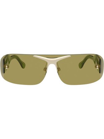 Shop green & green Burberry Eyewear rimless logo sunglasses with Express Delivery - Farfetch