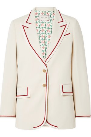 Gucci | Grosgrain-trimmed cady blazer | NET-A-PORTER.COM